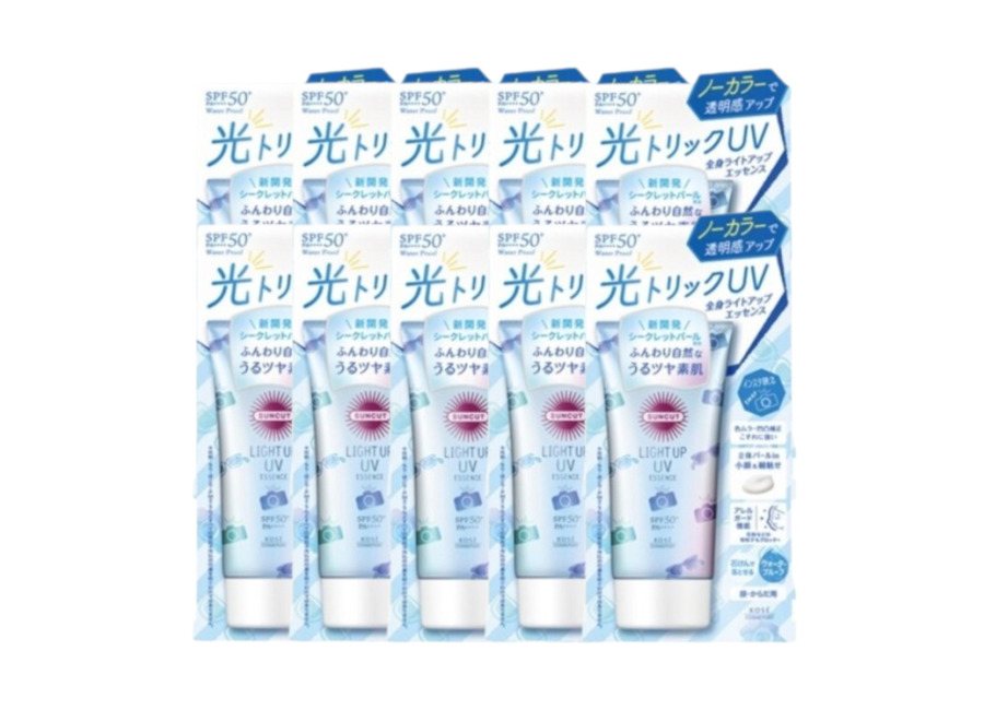 Kose Suncut Light Up UV Essence SPF50+ PA++++ – 80g (10ea) Set