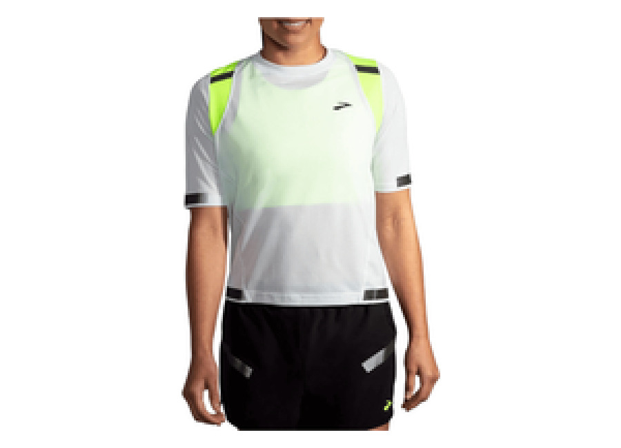 Brooks Carbonite SS Camiseta Manga Curta Cinza Mulher Amarela, Tamanho