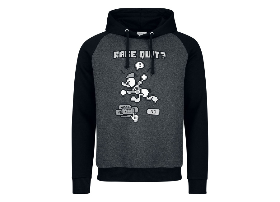 Micky & Minnie Sudadera con capucha Disney de Micky & Minnie – Donald Duck – Rage Quit – S XXL – para Hombre – antracita/Negro