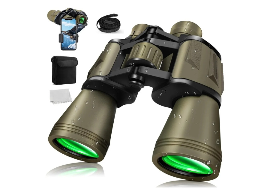 Binoculares 20*50 con Función de Visión Nocturna con Poca Luz, Distancia Focal Ajustable, Soporte para Teléfono