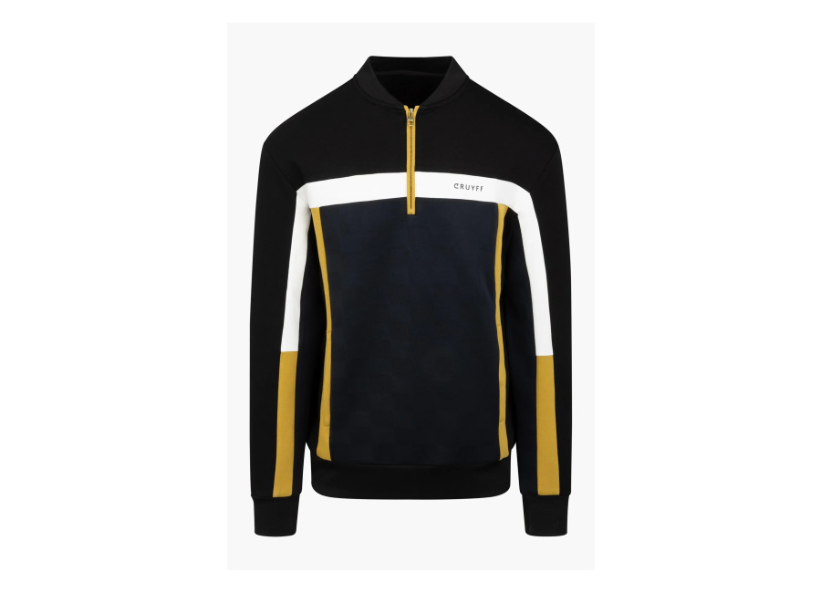 cruyff check half zip black/gold | jerseis outlet | hombre | negro