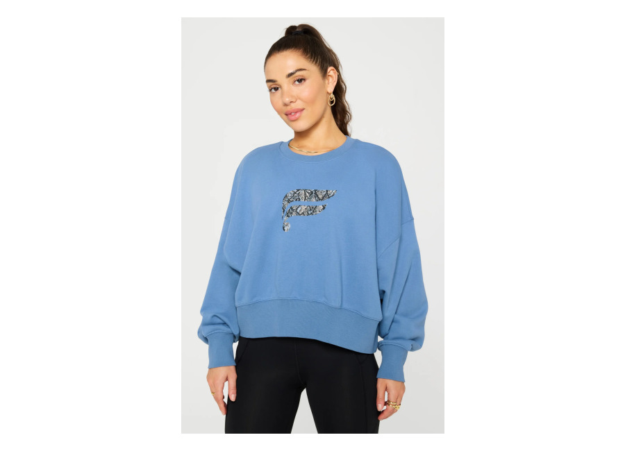 Fabletics Year Round Terry Crew Neck Sweatshirt Elemental Blue/fab Sna Talla: 4X REG Sudaderas con Capucha Outlet Mujer Azu