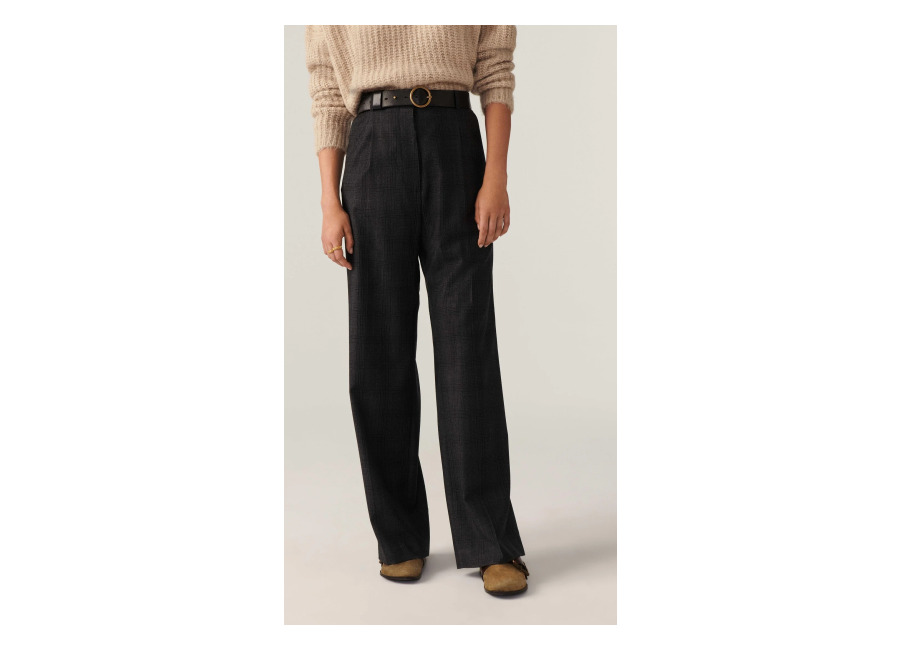 ba&sh wide trousers anthracite | pantalones formales outlet | mujer