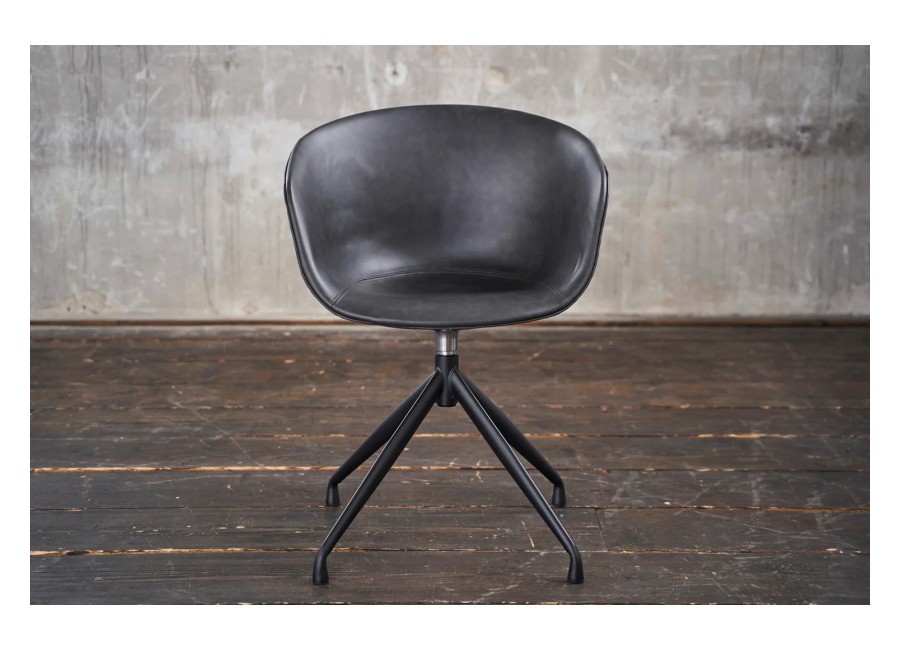 Kawola Silla KAWOLA DANI: silla de comedor giratoria de piel sintética gri