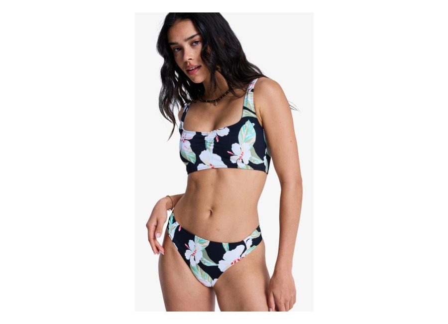 Roxy Printed Essentials Moderate – Braguita de bikini de cobertura media Negro Mujer