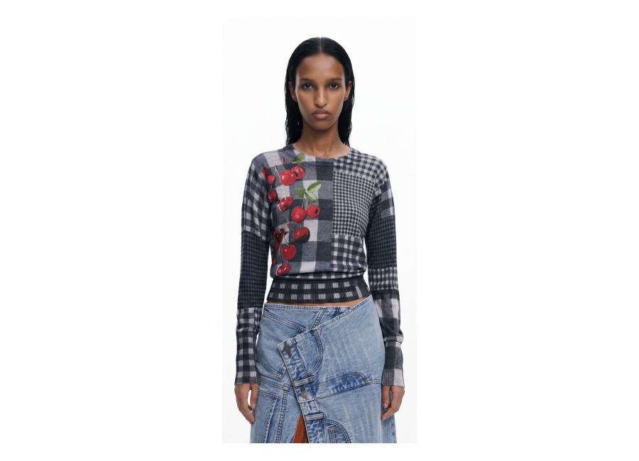 desigual, jersey vichy frutas