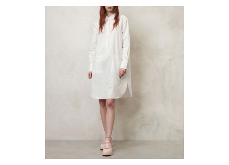 blauer para mujer. 24sbldv01298 vestido dos bolsillos blanco , casual, algodon, manga larga