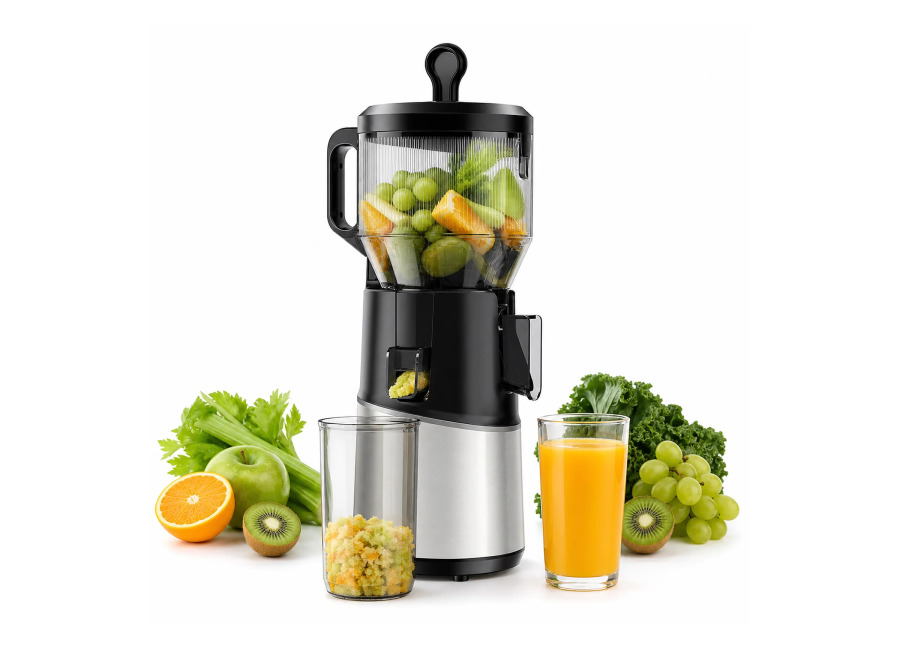 Extractor de zumos de prensado en frío 250 W, boca ancha de 160 mm, función inversa,…
