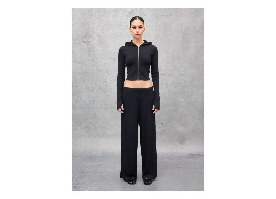 utopja, pantalon negro de canale fluido, mujer, negro