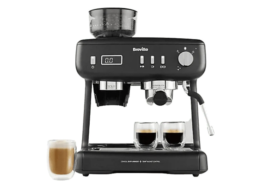 cafetera express – breville barista max+ vcf152x, 1600 w, 15 bar, hasta 3 tazas, molinillo tap&go, negro