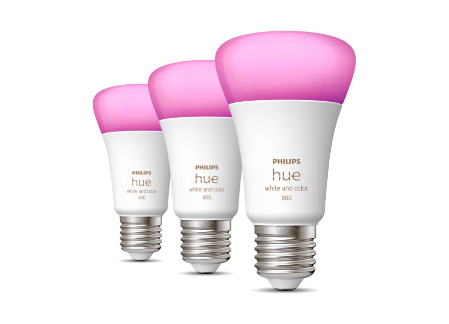 Philips Hue White & Color Ambiance Bombilla Inteligente A60 – E27 – 800 (paquete De 3)