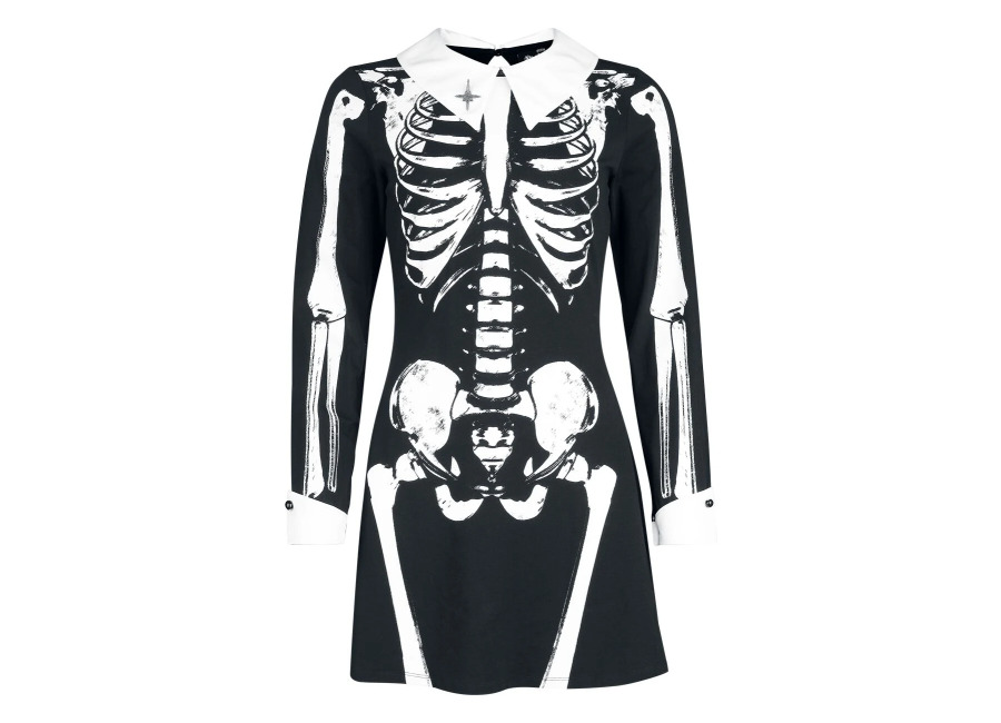Ghost Vestido Corto de Ghost – EMP Signature Collection – S XL – para Mujer – negro-blanco
