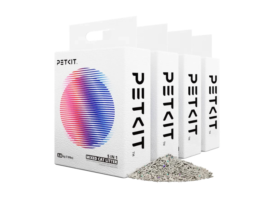 Petkit Arena Mixta para Gatos 5 en 1 Enjuagable Sin Olores con Carbón Activado Ultra Absorbente y de Secado Rápido (Pack x4)