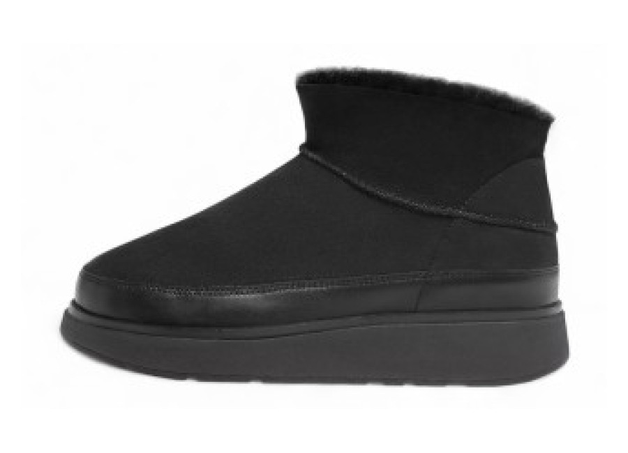 fitflop para mujer. gp1-090 botines de piel gen-ff negro , plano, ninguno, casual