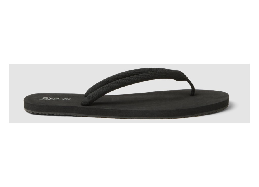 ovs, chanclas negras con tiras anchas, mujer, negro