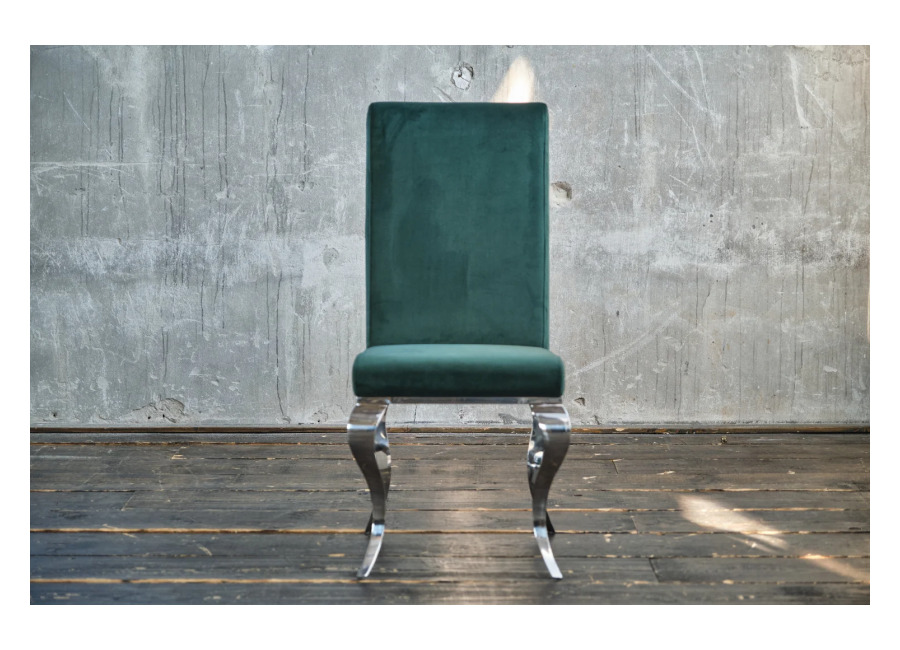Kawola Silla KAWOLA LEIA, silla de comedor de estilo barroco, terciopelo verde