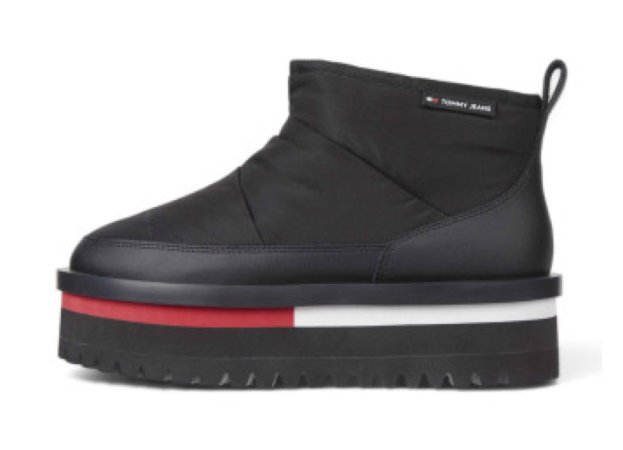 tommy jeans para mujer. en0en02689 botines nylon negro , plano, 3 a 5cm, ninguno, casual