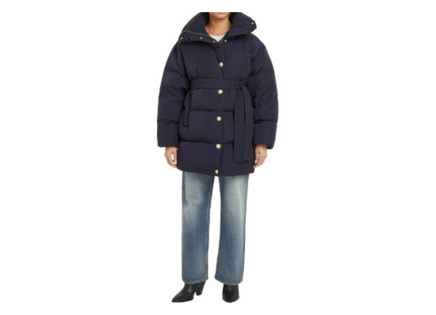 Tommy Hilfiger para mujer. WW0WW44133 Abrigo acolchado corto marino (M/L), Azul, Casual, Nylon reciclado