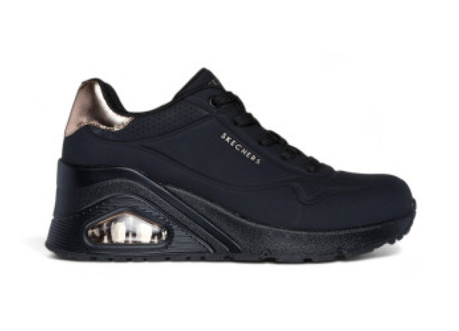 skechers para mujer. 177520 zapatillas uno wedge hi steps negro , 3 a 5cm, cordones, casual