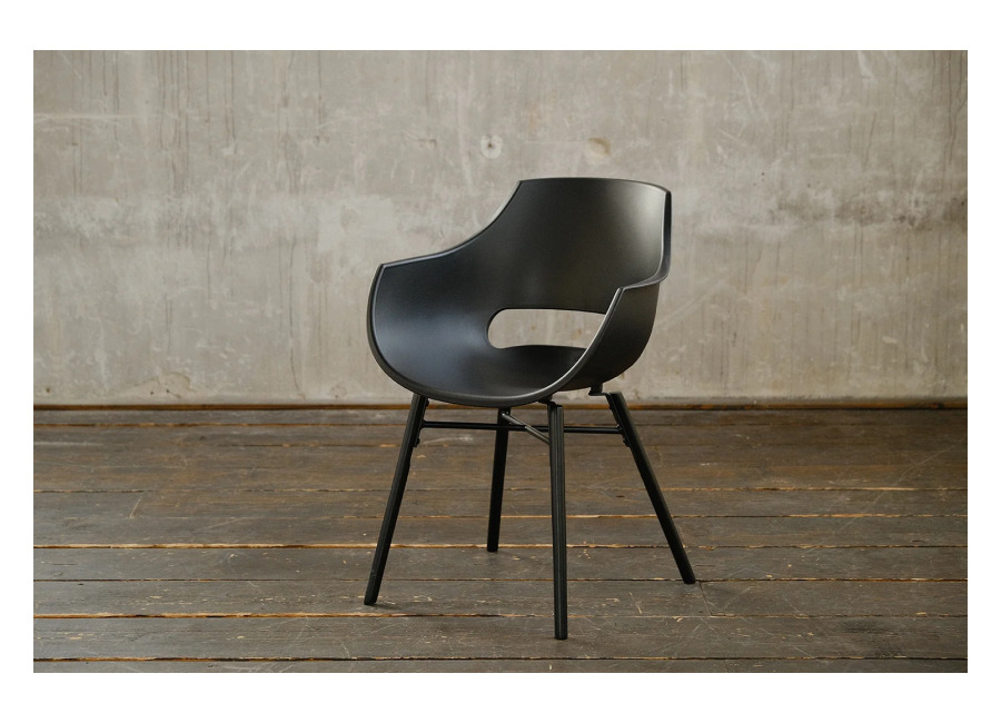 Kawola Silla KAWOLA ZAJA, silla de comedor de plástico negro