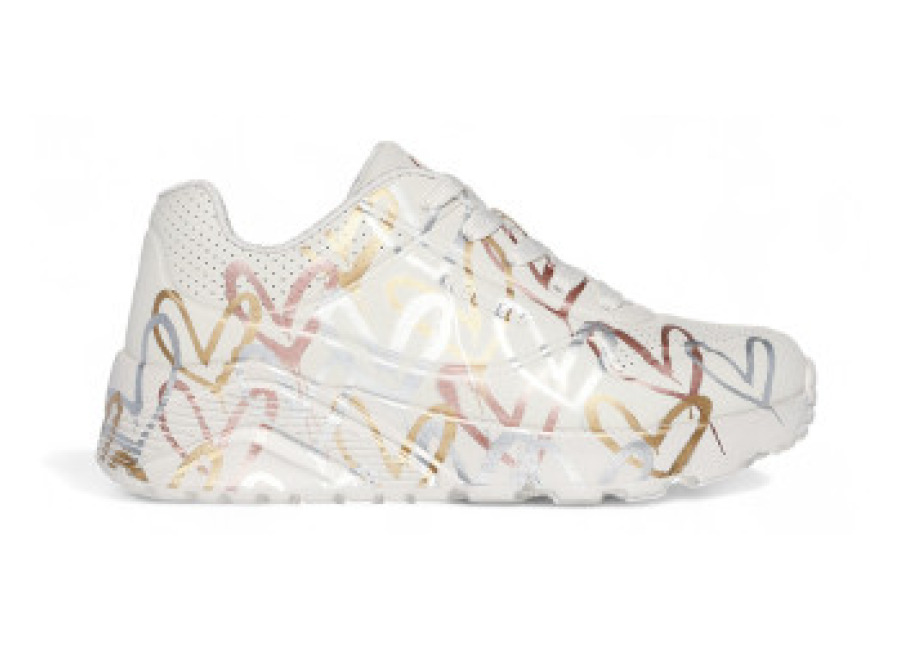 skechers para mujer/nina. 314067l zapatillas x jgoldcrown: uno lite – metallic love beige , 3 a 5cm, cordones, casual, moda infantil