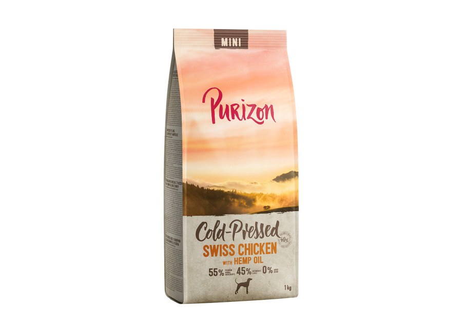 Purizon Cold Pressed Mini pollo suizo con aceite de cáñamo – 4 x 1 kg