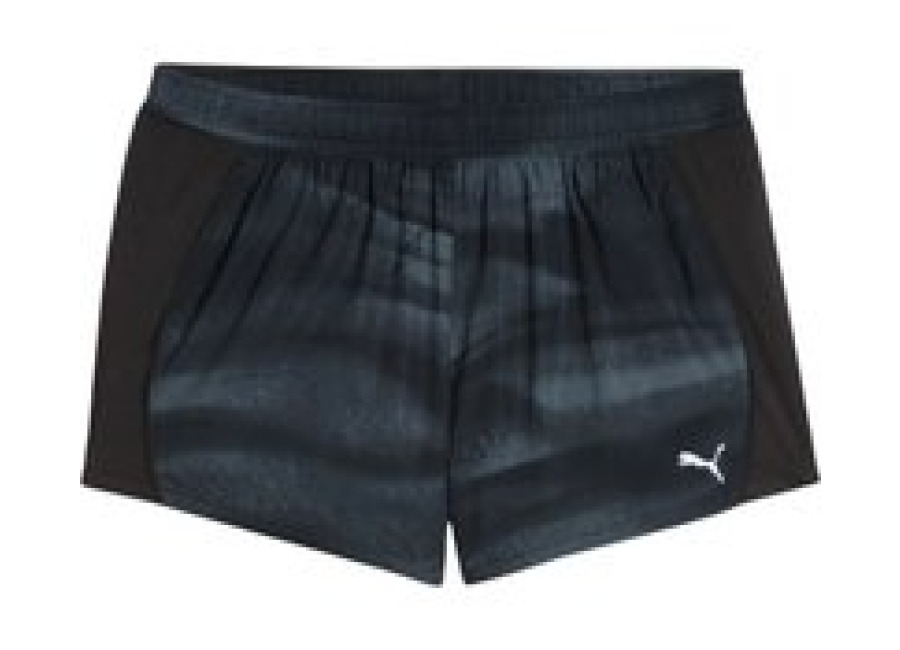 Puma Run Velocity All-Over Print 3″ Shorts Schwarz Damen, Größe XS.