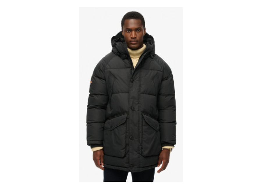 superdry para hombre. m5011933a parka expedition negro , casual, poliester