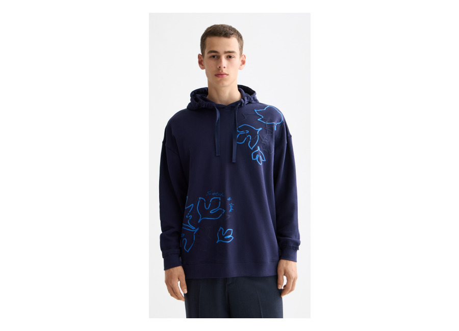 scotch & soda front + back aw hoodie peacoat | sudaderas con capucha outlet | hombre