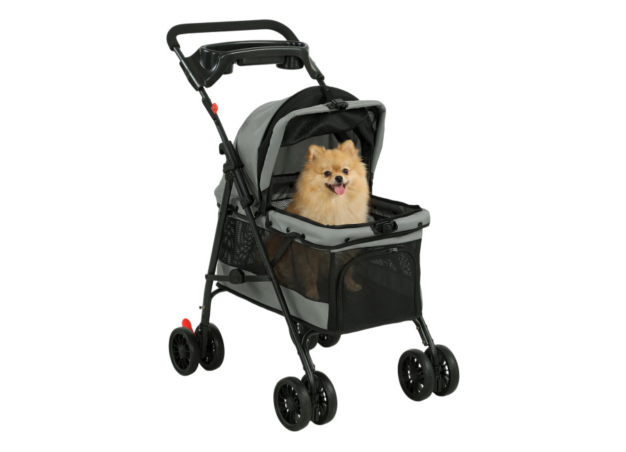 Carrito para perros PawHut, carrito plegable para gatos de hasta 10 kg con cojín y ventana…