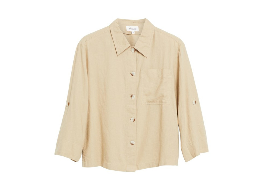 s.oliver blouses beige | manga larga outlet | mujer | marron