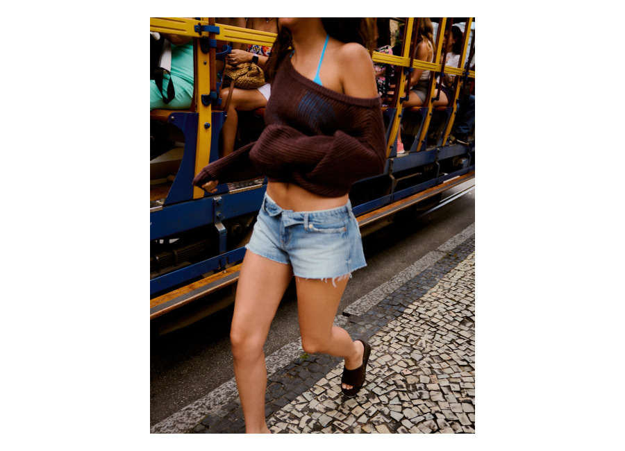 Shorts Mini Cintura Doblada Azul lavado