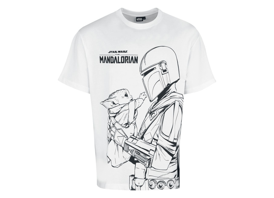 Star Wars Camiseta Oversized de Star Wars – The Mandalorian – I Protect You – M XXL – para Hombre – Blanco