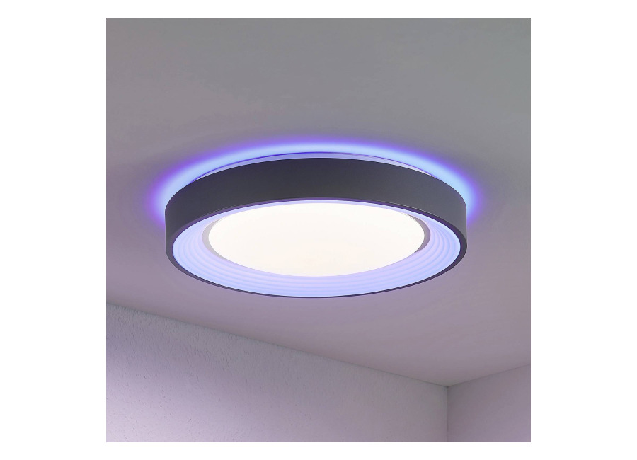 Lindby Plafón LED Lindby Lindum, RGB, CCT, control remoto, atenuable