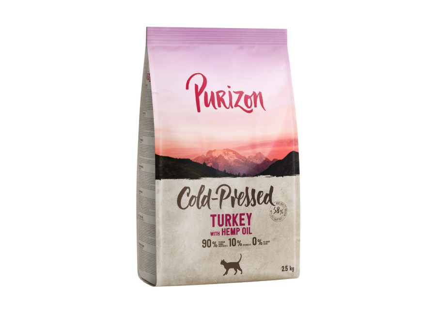 Purizon Coldpressed 2 x 2,5 kg pienso prensado en frío – Pack Ahorro – Pavo con aceite de cáñamo
