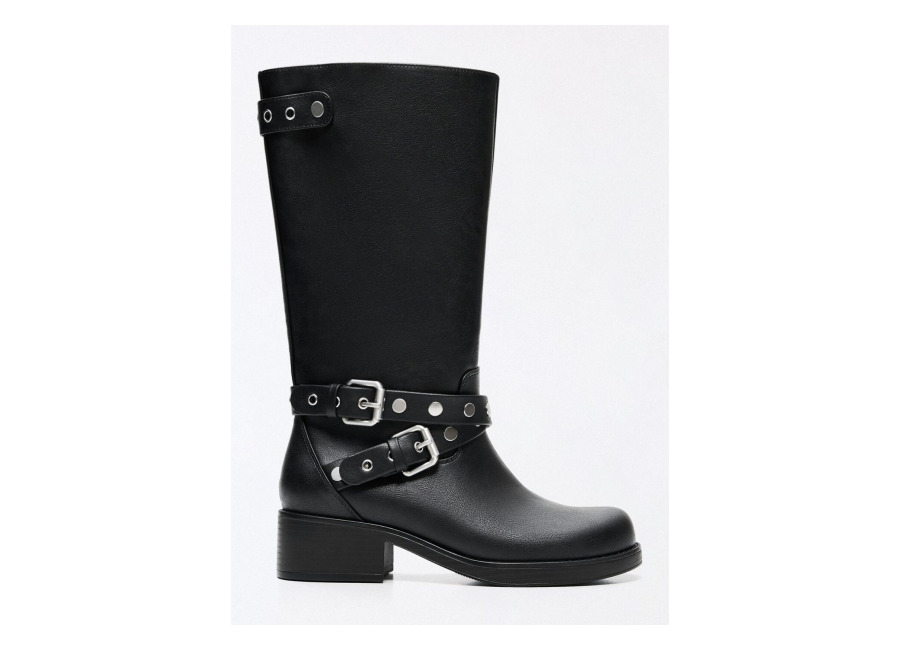 Bota Biker Tachas Negro