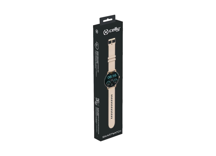Reloj Celly Trainer Round 2 Rosa GPS Monitor Cardíaco Batería 5 Día