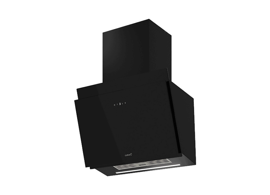 Cata Campana decorativa – Cata Thalassa PRO 600 GBK, 842 m³/h, Ancho 60 cm, 5 Niveles de Extracción + Turbo, Control Táctil con display digital, Negro