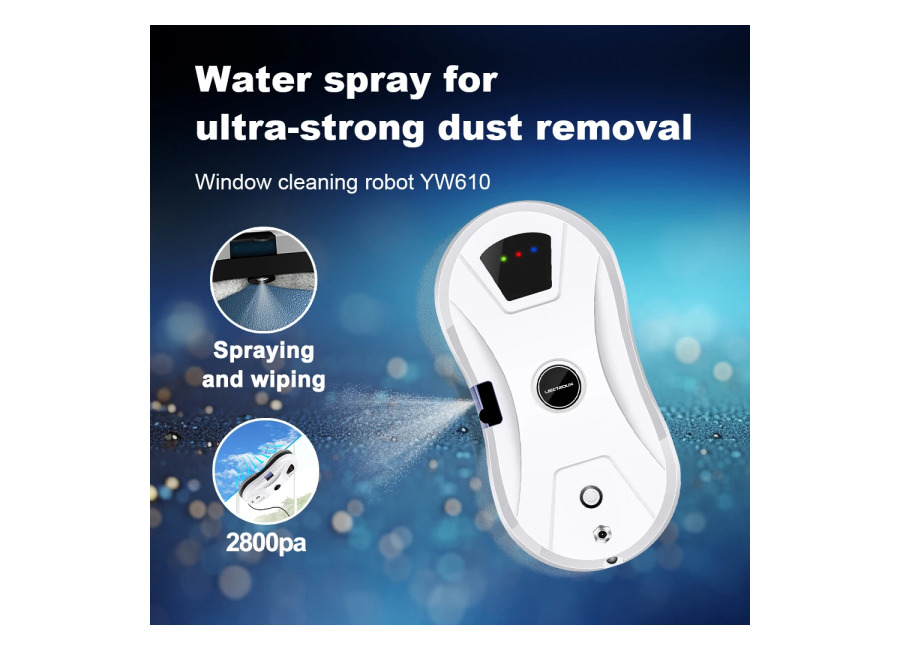 Robot Limpiacristales Liectroux YW610 con Rociador de Agua, Robot Aspirador Ultrafino para Ventanas