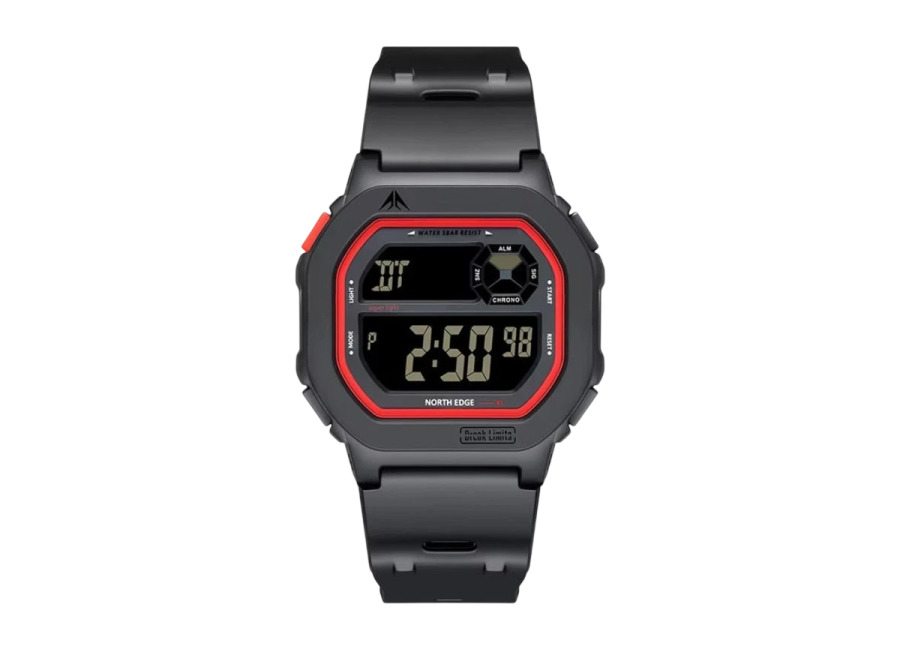 Reloj North Edge X1 Negro/Rojo