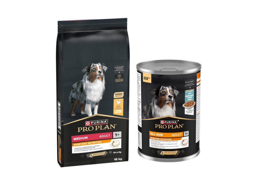 Pro Plan PURINA PRO PLAN 16 kg + All Size Everyday Nutrition 12 x 400 g ¡gratis! – Medium Adult Everyday Nutrition + Pescado en gelatina