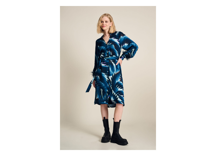 pom amsterdam dress – jada feathers blue | bluson outlet | mujer | azul