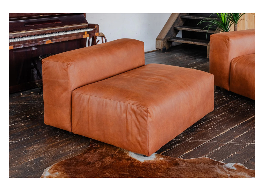 Kawola Sillón MIA de KAWOLA, con tejido de fibras de cuero color coñac