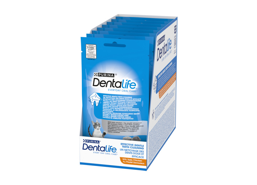 Dentalife PURINA Dentalife snacks dentales para gatos – con pollo 16 x 40 g – Pack Ahorro