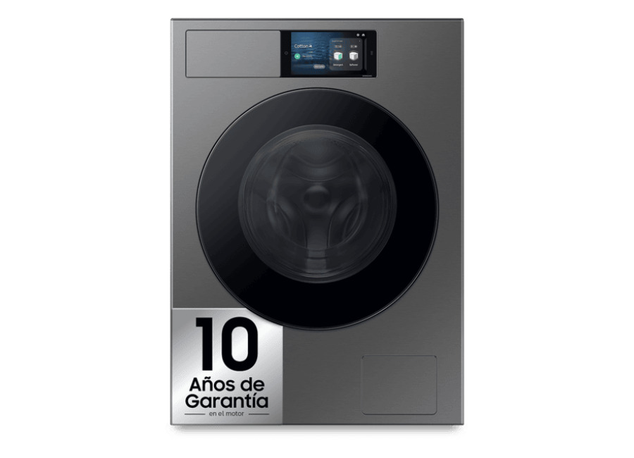 lavadora carga frontal – samsung bespoke ai wf90f09c4su3, 9 kg, 1400 rpm, 24 programas, autodosificacion, clase a, control por voz, grafito