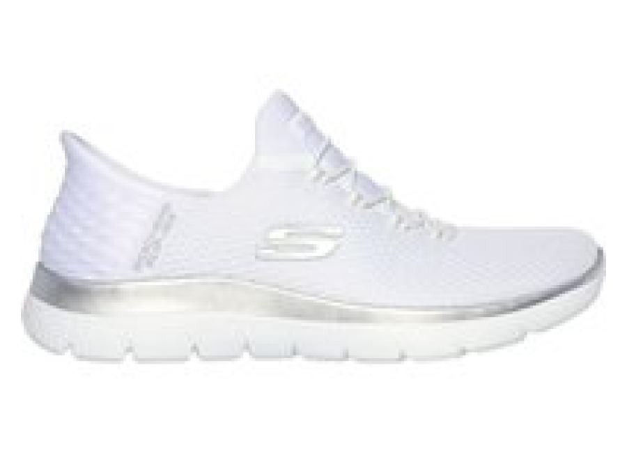 Skechers Zapatillas Skechers Slip-Ins Summits-Diamond Drea Mujer White Mesh/Silver Tri