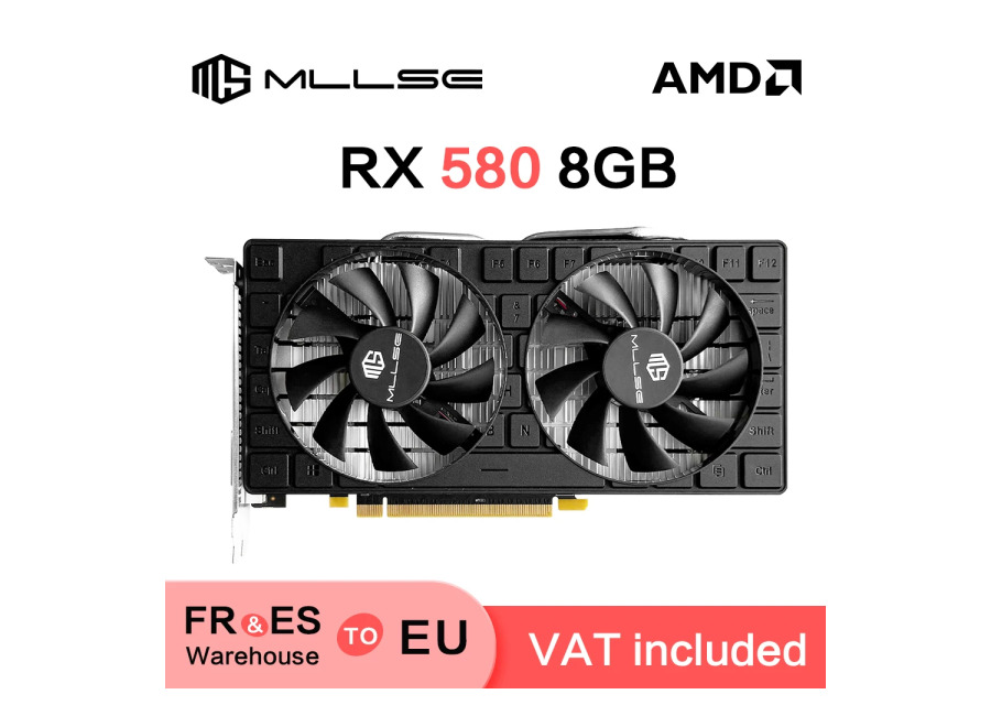 Tarjeta de Video para Juegos MLLSE RX 580 8GB 2048SP, GDDR5 256Bit, 6Pin, PCI Express 3.0…