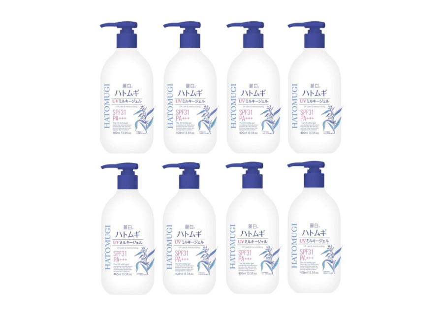 Kumano COSME Reihaku Hatomugi UV Care & Moisturizing The UV Milky Gel SPF31 PA+++ – 400ml (8ea) Set