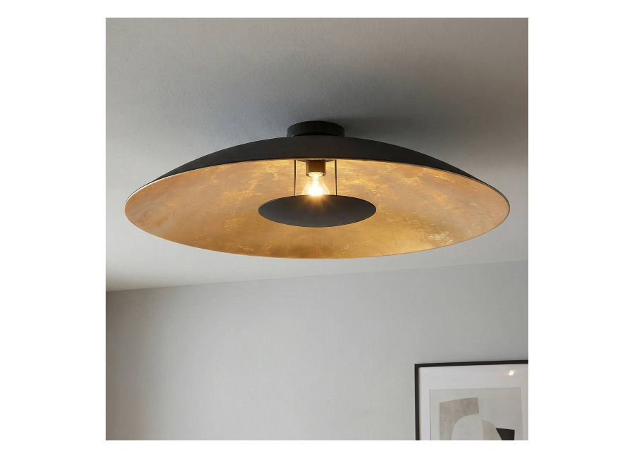 Lindby Lámpara de techo Lindby Narisara, Ø 80 cm, E27, negro-oro