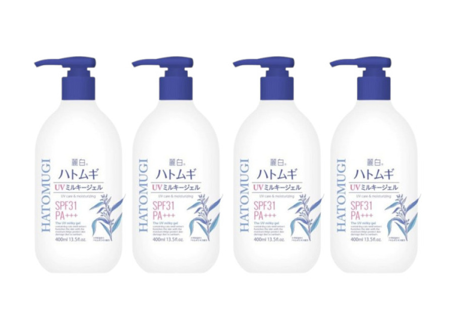 Kumano COSME Reihaku Hatomugi UV Care & Moisturizing The UV Milky Gel SPF31 PA+++ – 400ml (4ea) Set
